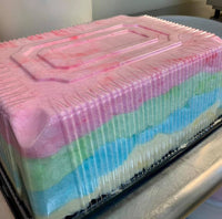 Personalized Rainbow Cotton Candy Cake Half Sheet Cake Size