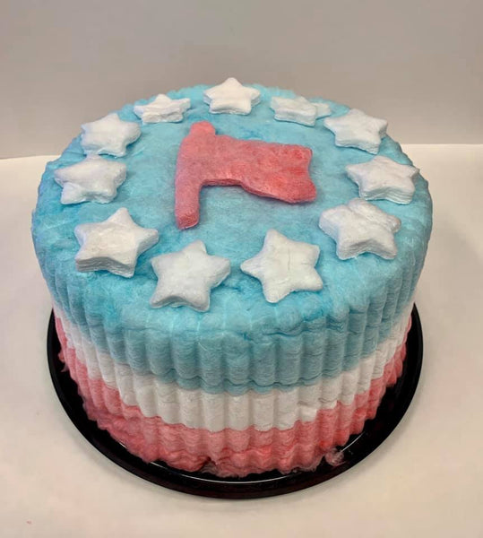 Flag Cotton Candy Cake Patriotic Cotton Candy Cake Red White & Blue