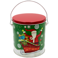 Christmas Popcorn Tin Sparkly Santa 1 Gallon Pick Your Flavor