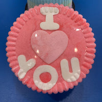 8" Round Valentines Cotton Candy Cake I Love You Cake