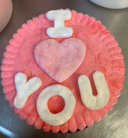 8" Round Valentines Cotton Candy Cake I Love You Cake